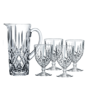 Set de Jarra y Copas de Cristal